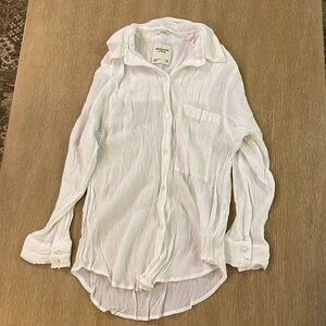 A&F white button down shirt